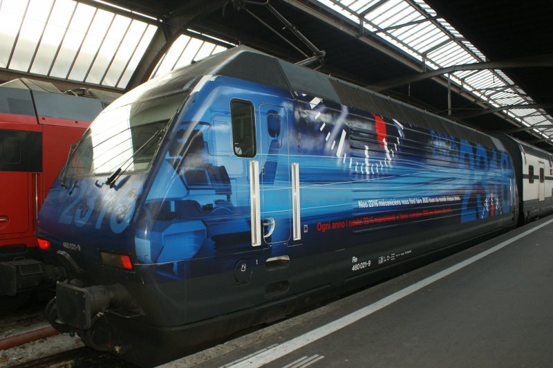 Werbelokomotive RE460021-9 Lok der Schweizer Lokomotivfhrer.