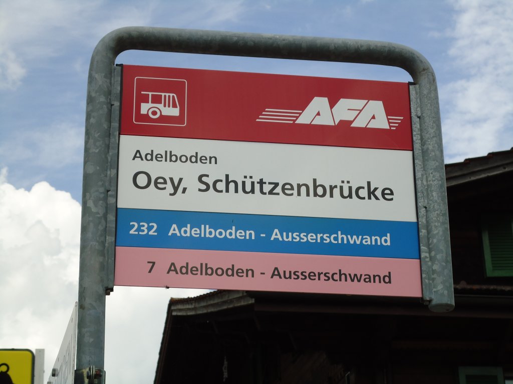 (127'965) - AFA-Haltestelle - Adelboden, Oey, Sch�tzenbr�cke - am 11. Juli 2010