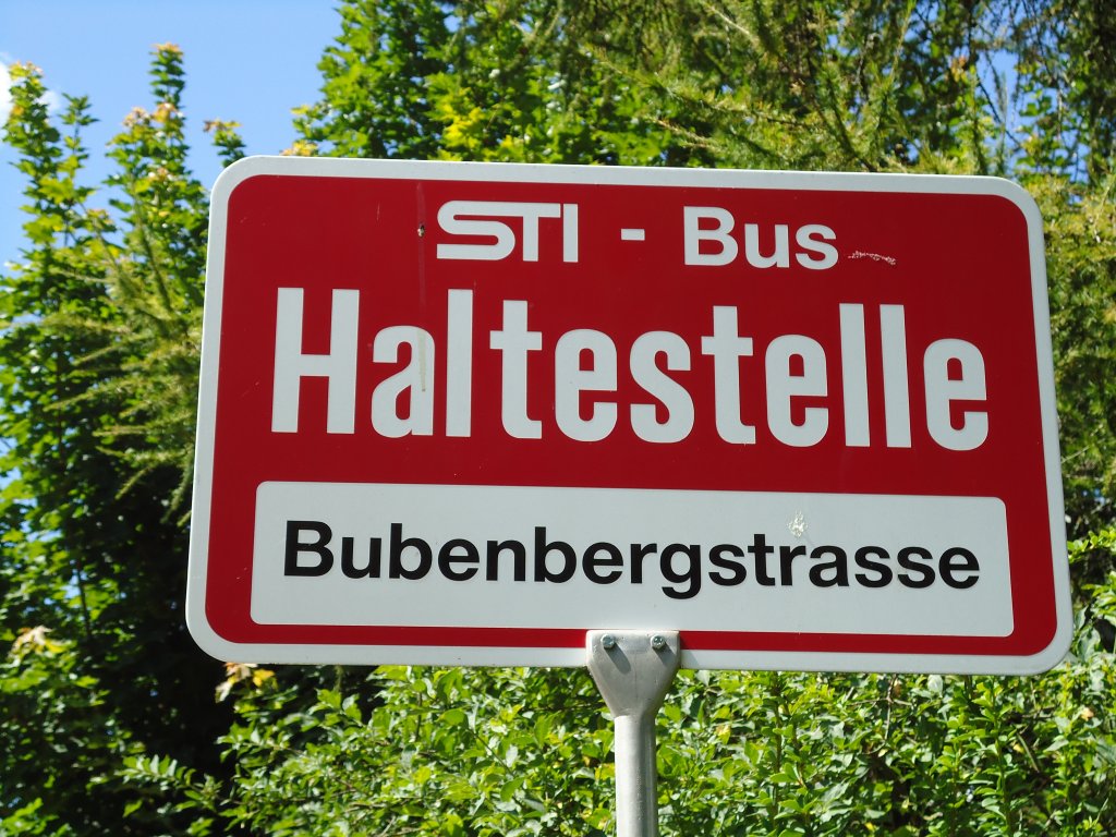 (128'184) - STI-Haltestelle - Thun, Bubenbergstrasse - am 1. August 2010