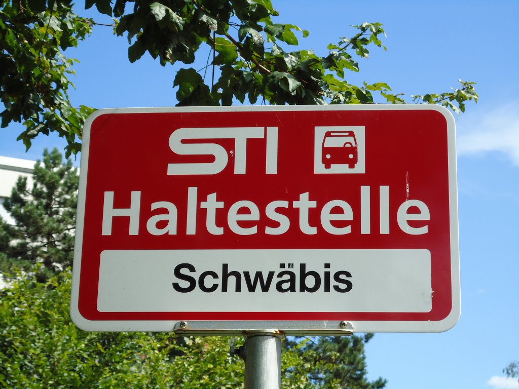 (128'209) - STI-Haltestelle - Steffisburg, Schw�bis - am 1. August 2010