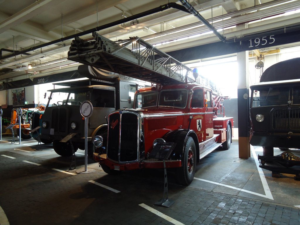 (128'825) - Im Saurer-Museum in Arbon: Saurer-Lastwagen - Feuerwehr Stadt St. Gallen - am 21. August 2010