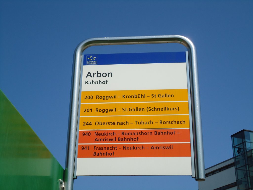 (128'851) - PostAuto-AOT-Haltestelle - Arbon, Bahnhof - am 21. August 2010