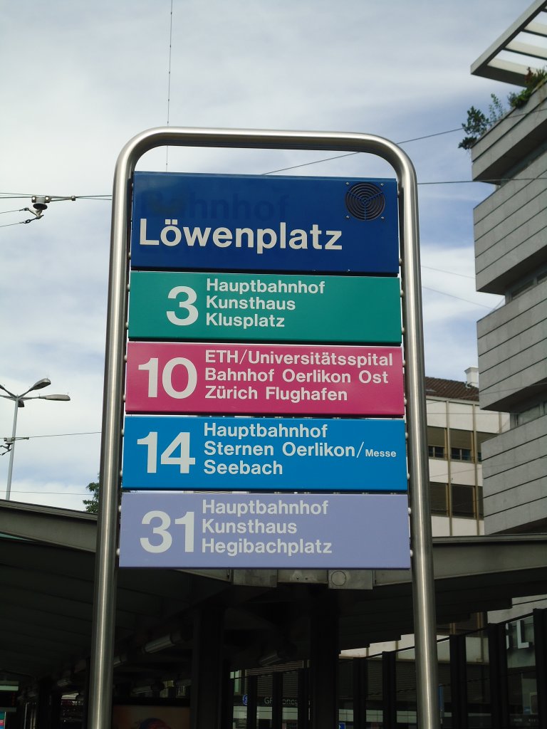 (129'641) - VBZ-Haltestelle - Z�rich, L�wenplatz - am 12. September 2010