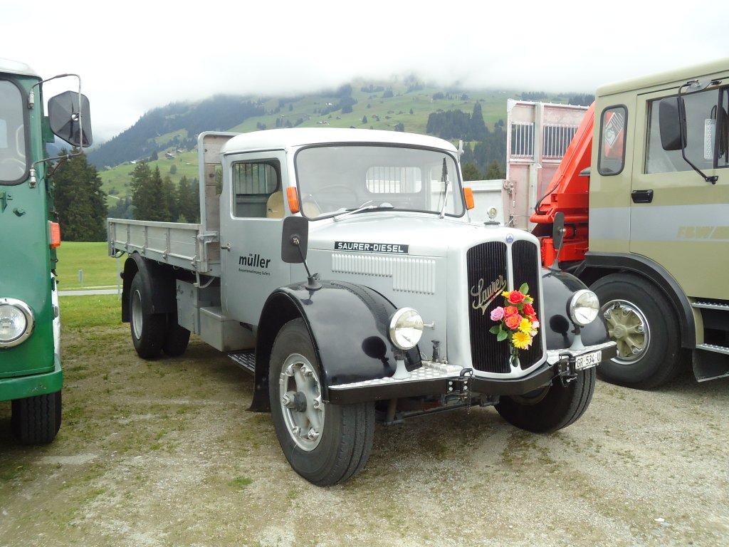 (129'974) - M�ller, Sufers - GR 534 U - Saurer am 18. September 2010 in Breil, Milit�ranlage