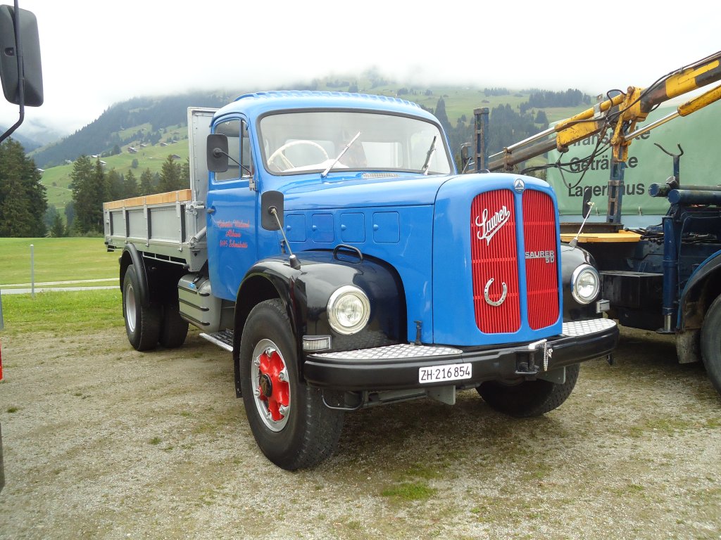 (129'976) - Wieland, Schmidr�ti - ZH 216'854 - Saurer am 18. September 2010 in Breil, Milit�ranlage