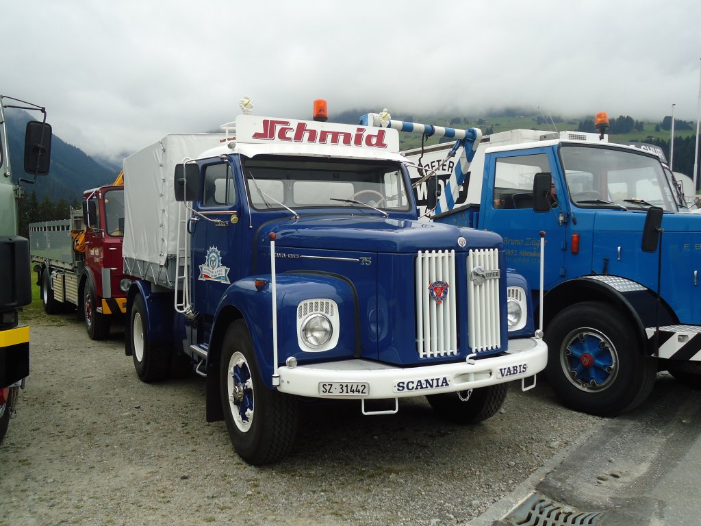 (129'983) - Schmid, B�ch - SZ 31'442 - Scania am 18. September 2010 in Breil, Milit�ranlage