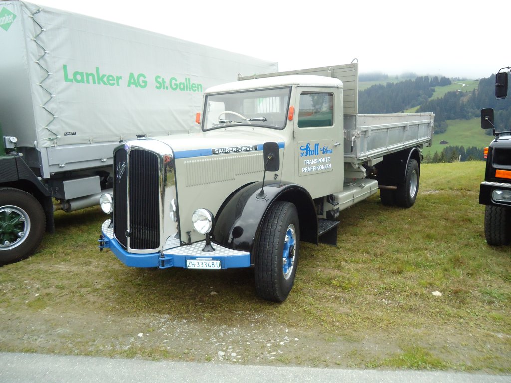 (130'005) - Stoll, Pf�ffikon - ZH 33'348 U - Saurer am 18. September 2010 in Breil, Milit�ranlage