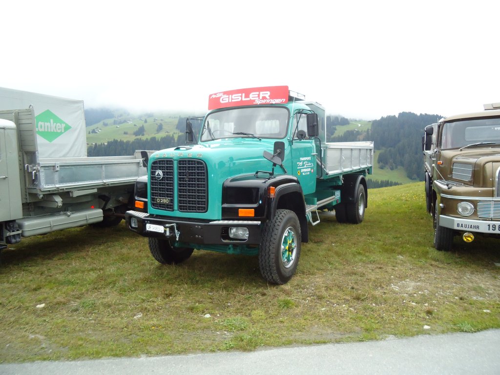 (130'006) - Gisler, Spiringen - UR 9883 U - Saurer am 18. September 2010 in Breil, Milit�ranlage