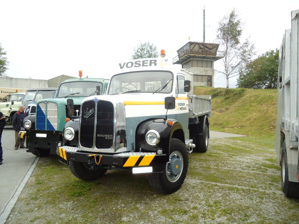 (130'016) - Voser, Henau - SG 500'018 - Saurer am 18. September 2010 in Breil, Milit�ranlage