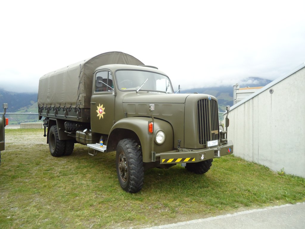 (130'022) - Saurer-Lastwagen - BL 23'657 - am 18. September 2010 in Breil, Milit�ranlage