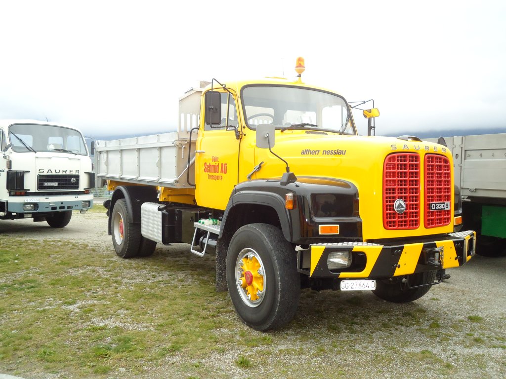 (130'030) - Schmid AG - SG 27'864 U - Saurer am 18. September 2010 in Breil, Milit�ranlage