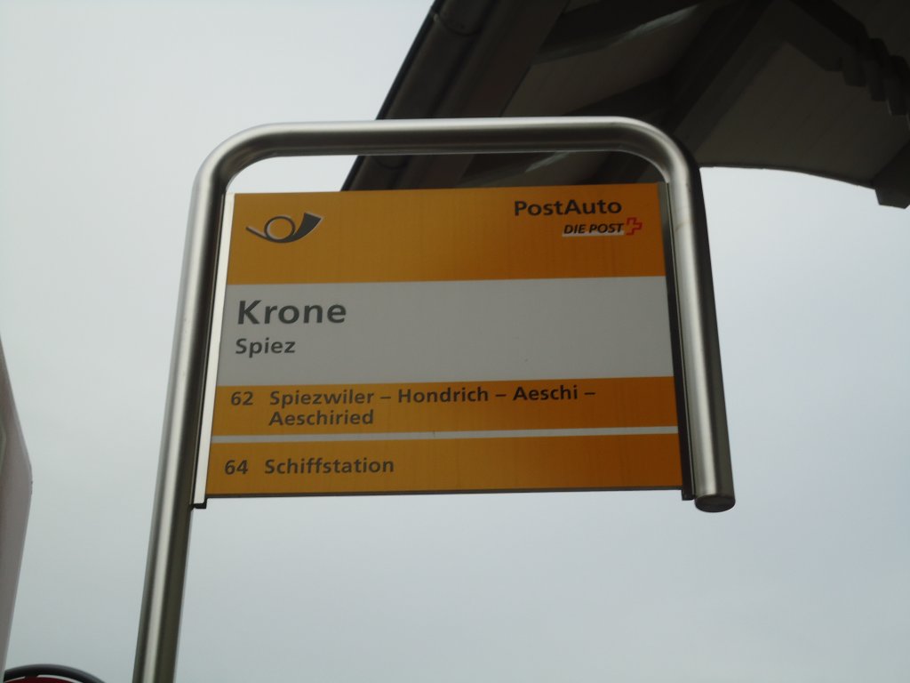 (130'302) - PostAuto-Haltestelle - Spiez, Krone - am 11. Oktober 2010