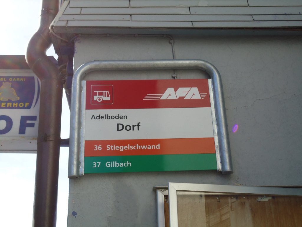 (130'363) - AFA-Haltestelle - Adelboden, Dorf - am 11. Oktober 2010