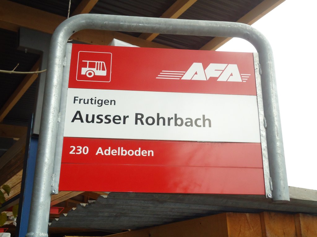 (130'971) - AFA-Haltestelle - Frutigen, Ausser Rohrbach - am 15. November 2010