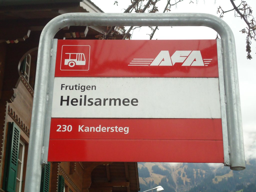 (130'990) - AFA-Haltestelle - Frutigen, Heilsarmee - am 15. November 2010