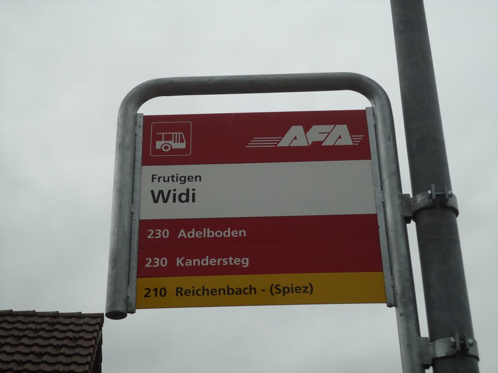 (130'992) - AFA-Haltestelle - Frutigen, Widi - am 15. November 2010