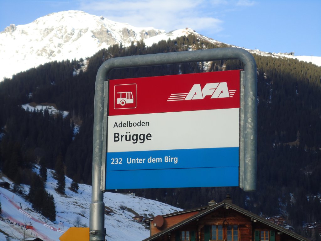 (132'134) - AFA-Haltestelle - Adelboden, Br�gge - am 8. Januar 2011