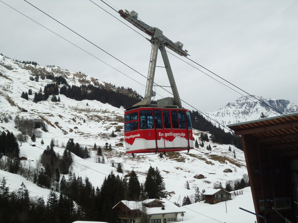 (132'269) - Luftseilbahn Unter dem Birg-Engstligenalp - LUBE 3 - am 9. Januar 2011 in Adelboden, Unter dem Birg