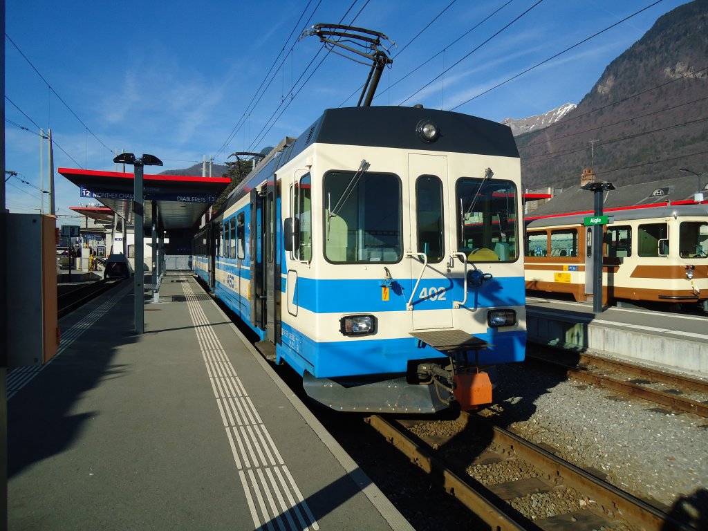 (132'496) - ASD-Triebwagen - Nr. 402 - am 6. Februar 2011 im Bahnhof Aigle