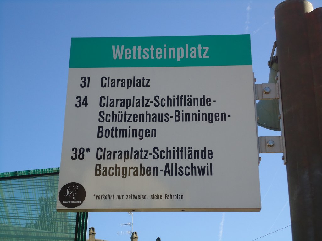 (132'542) - BVB-Haltestelle - Basel, Wettsteinplatz - am 7. Februar 2011