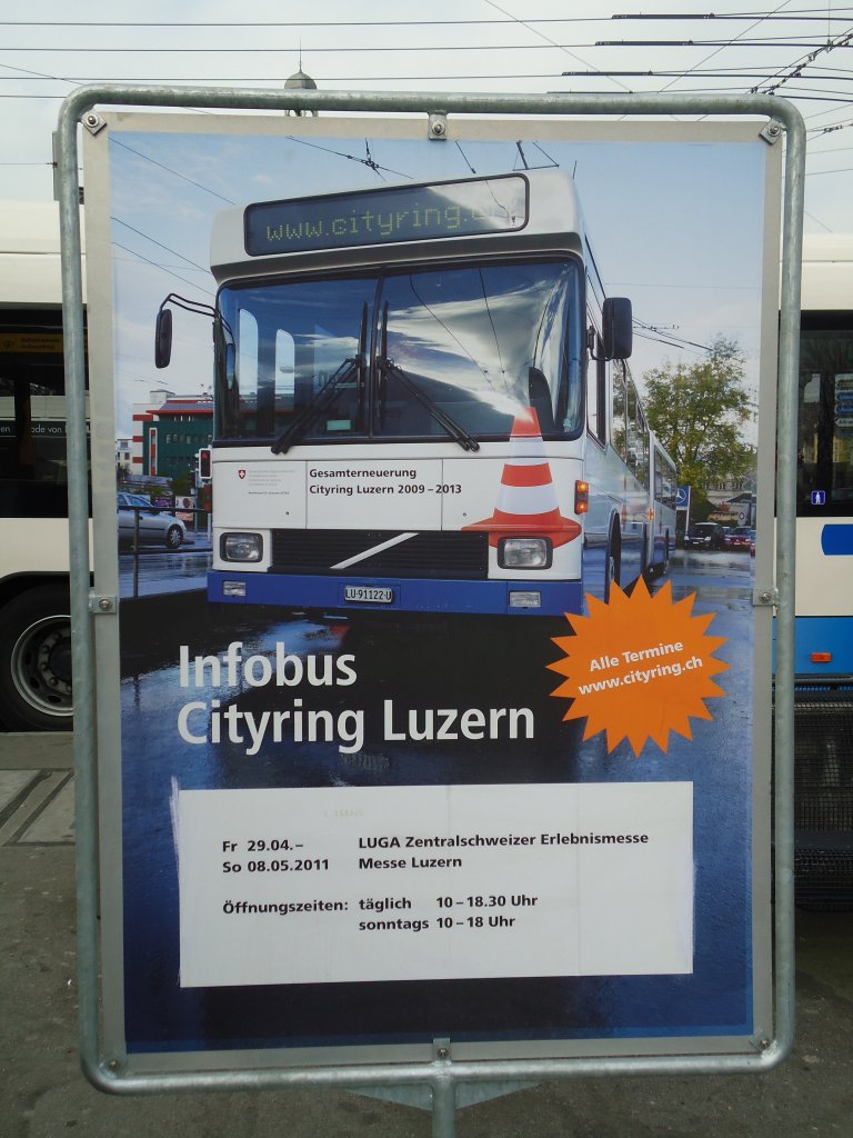 (132'983) - Plakat f�r Infobus Cityring Luzern am 11. M�rz 2011