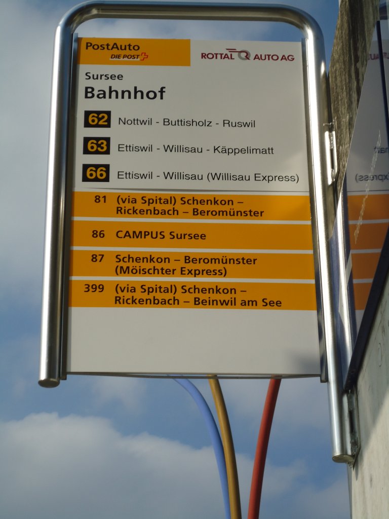(133'050) - PostAuto-Haltestelle - Sursee, Bahnhof - am 11. M�rz 2011
