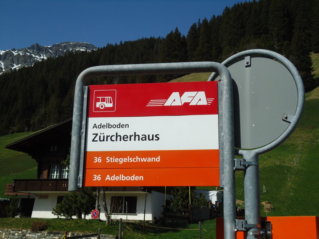 (133'204) - AFA-Haltestelle - Adelboden, Z�rcherhaus - am 10. April 2011