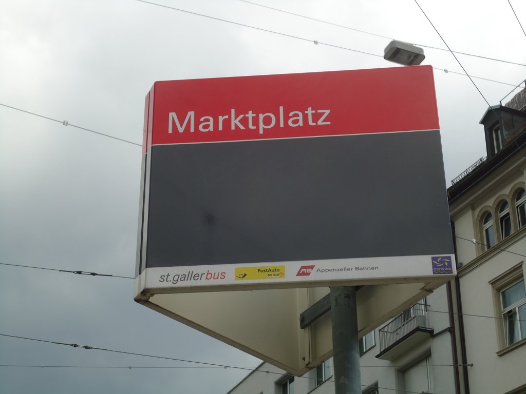 (133'223) - St. Gallerbus-Haltestelle - St. Gallen, Marktplatz - am 13. April 2011