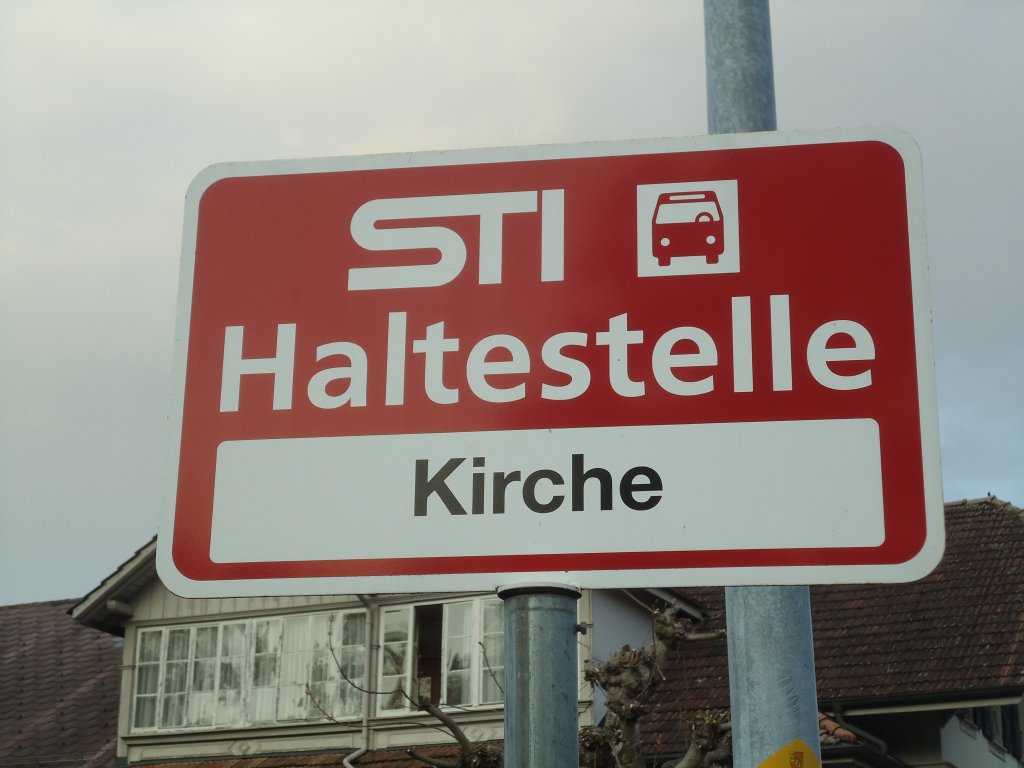 (133'309) - STI-Haltestelle - Thierachern, Kirche - am 16. April 2011