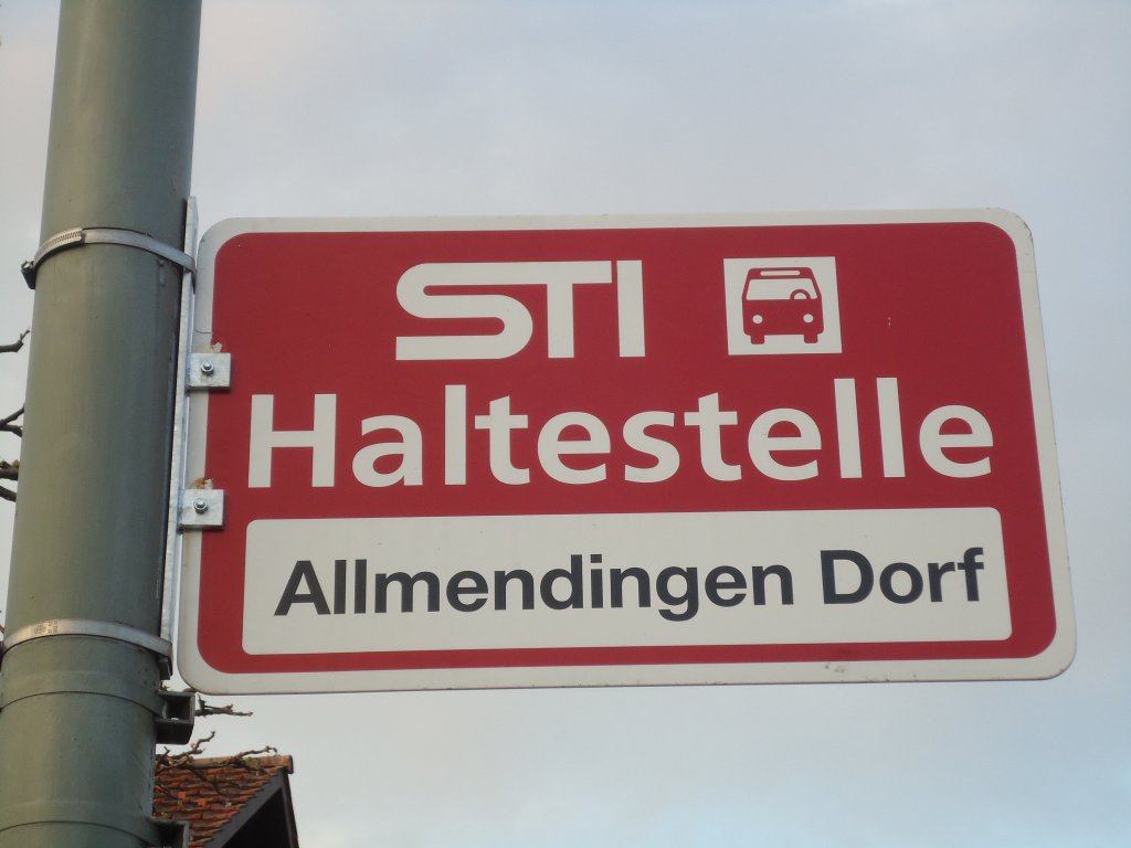 (133'314) - STI-Haltestelle - Thun, Allmendingen Dorf - am 16. April 2011