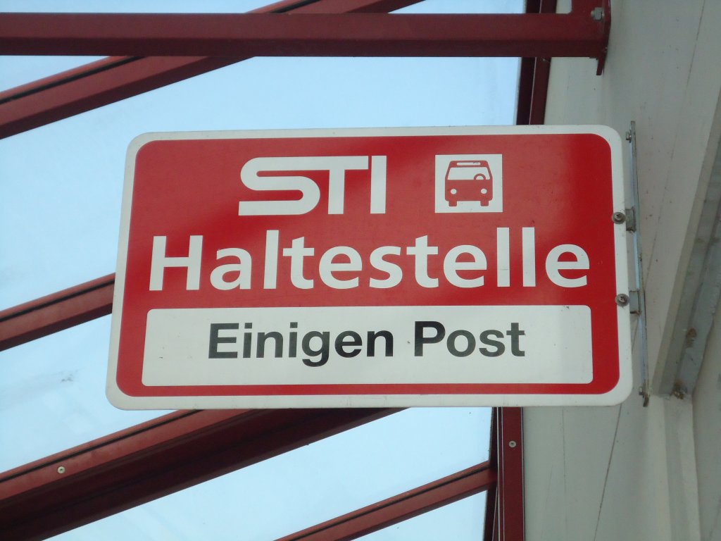 (133'352) - STI-Haltestelle - Einigen, Einigen Post - am 21. April 2011
