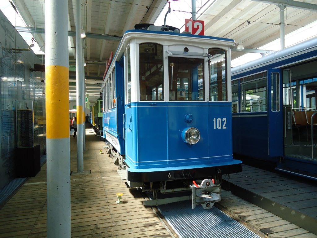 (133'454) - VBZ-Tram - Nr. 102 - am 25. April 2011 in Z�rich, Trammuseum