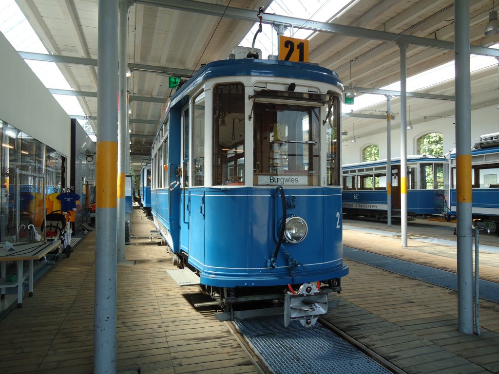 (133'455) - VBZ-Tram - Nr. 2 - am 25. April 2011 in Z�rich, Trammuseum