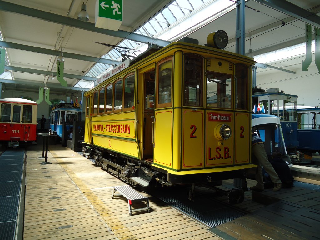 (133'457) - LSB-Tram - Nr. 2 - am 25. April 2011 in Z�rich, Trammuseum