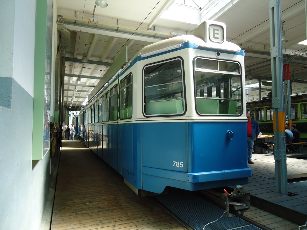 (133'464) - VBZ-Tram - Nr. 785 - am 25. April 2011 in Z�rich, Trammuseum