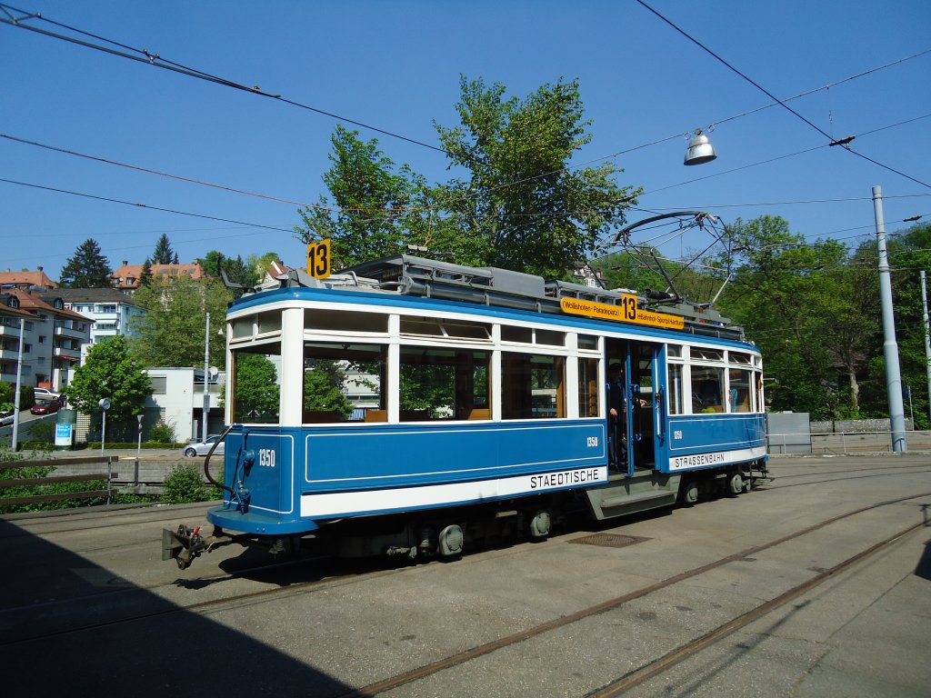 (133'471) - VBZ-Tram - Nr. 1350 - am 25. April 2011 in Z�rich, Trammuseum