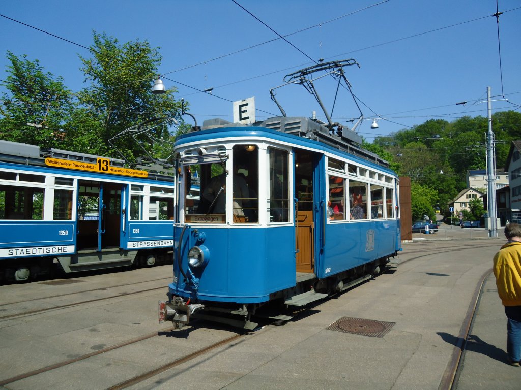 (133'472) - VBZ-Tram - Nr. 1019 - am 25. April 2011 in Z�rich, Trammuseum
