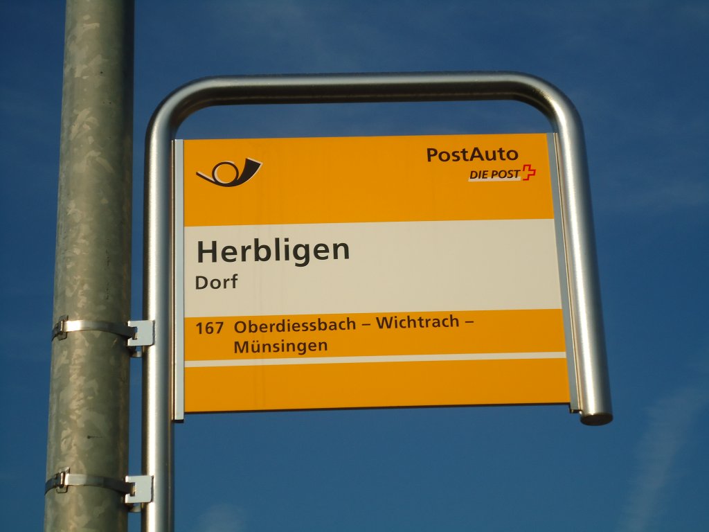 (133'481) - PostAuto-Haltestelle - Herbligen, Dorf - am 25. April 2011