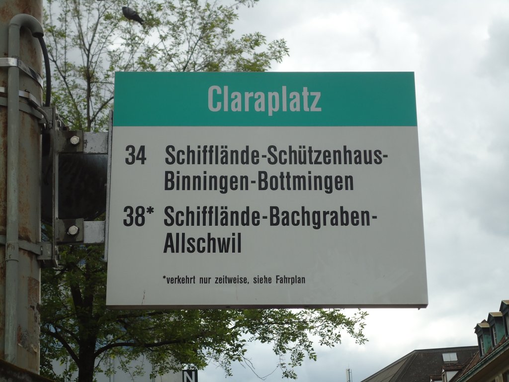 (133'716) - BVB-Haltestelle - Basel, Claraplatz - am 16. Mai 2011