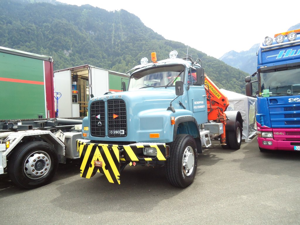 (134'345) - Schopfer, Feutersoey - Nr. 5/BE 615 - Saurer am 25. Juni 2011 in Interlaken, Flugplatz