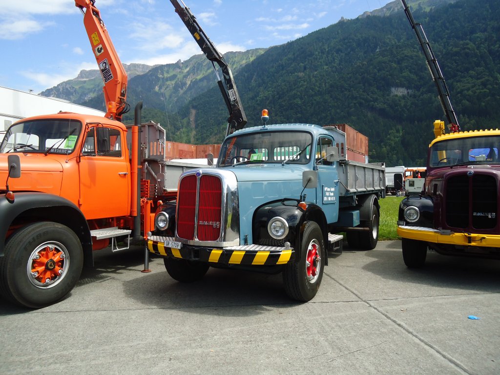 (134'394) - HPTrans, Thusis - GR 5709 - Saurer am 25. Juni 2011 in Interlaken, Flugplatz