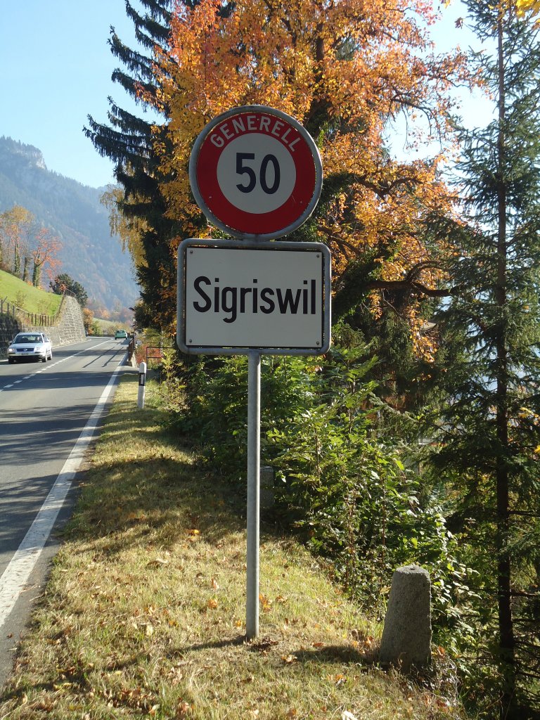 (136'684) - Ortsbeginn von Sigriswil + H�chstgeschwindigkeit am 31. Oktober 2011