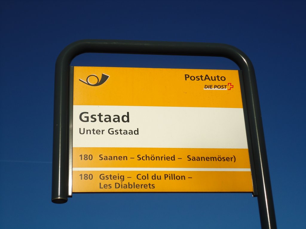 (137'000) - PostAuto-Haltestelle - Gstaad, Unter Gstaad - am 25. November 2011