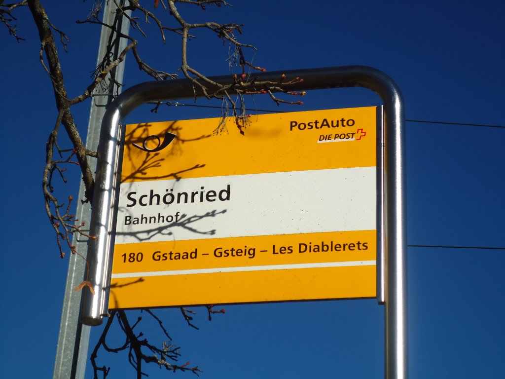 (137'010) - PostAuto-Haltestelle - Sch�nried, Bahnhof - am 25. November 2011