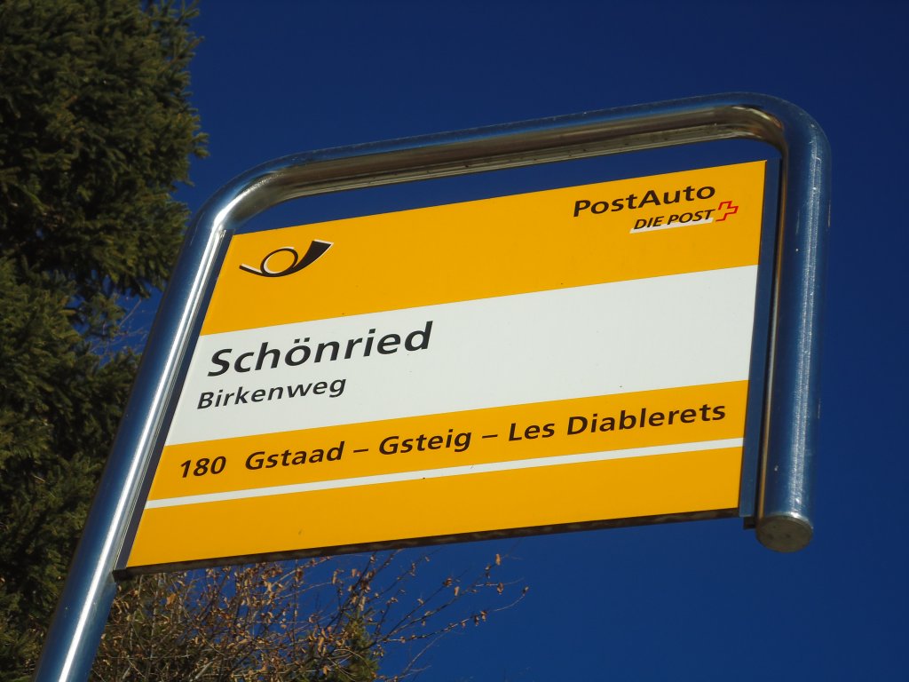 (137'012) - PostAuto-Haltestelle - Sch�nried, Birkenweg - am 25. November 2011
