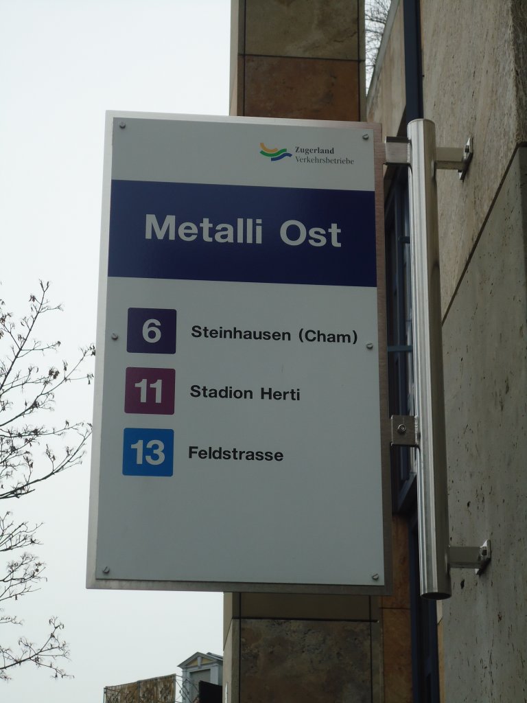 (137'997) - ZVB-Haltestelle - Zug, Metalli Ost - am 6. M�rz 2012