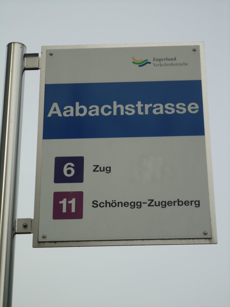 (138'014) - ZVB-Haltestelle - Zug, Aabachstrasse - am 6. M�rz 2012