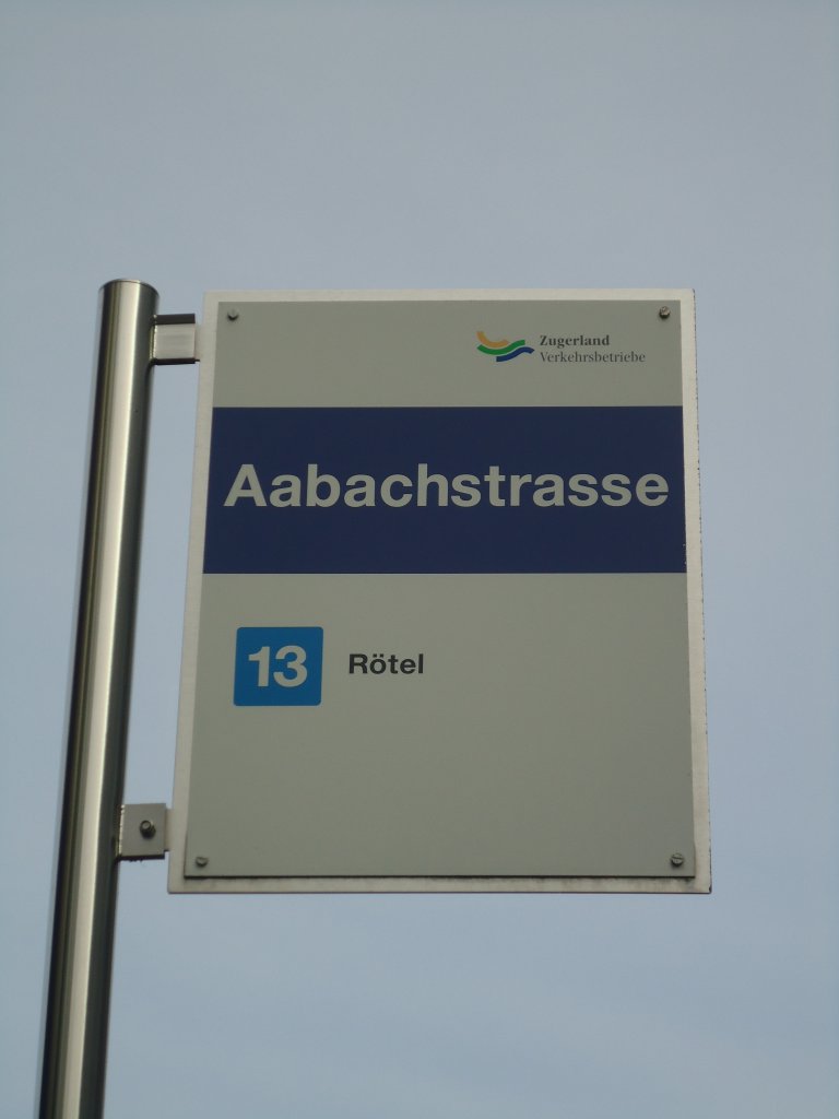 (138'042) - VBZ-Haltestelle - Zug, Aabachstrasse - am 6. M�rz 2012