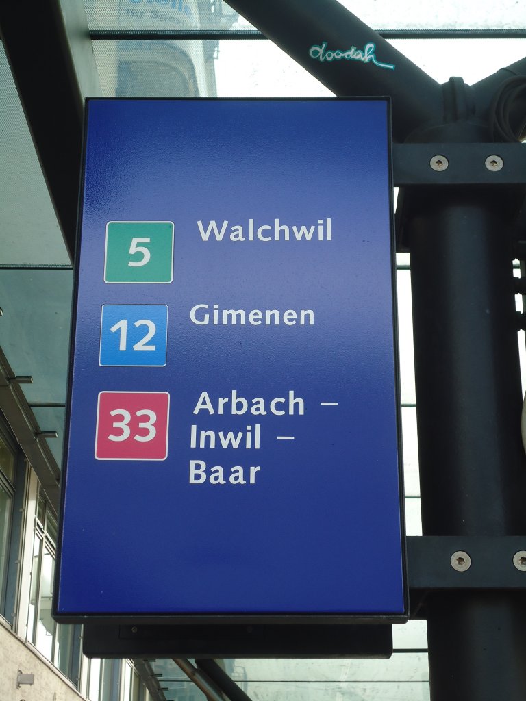 (138'044) - ZVB-Haltestelle - Zug, Bahnhof - am 6. M�rz 2012