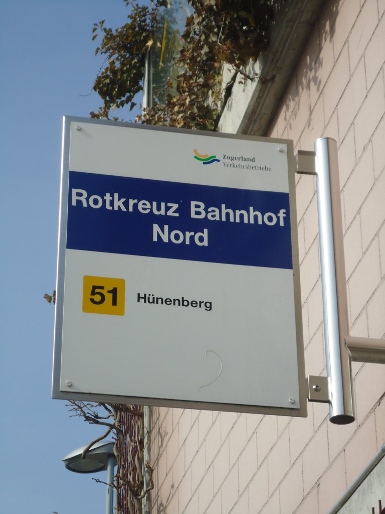 (138'053) - ZVB-Haltestelle - Rotkreuz, Bahnhof Nord - am 6. M�rz 2012